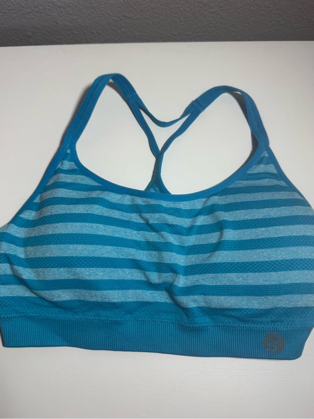 Old Navy Blue Striped Racerback Sports Bra